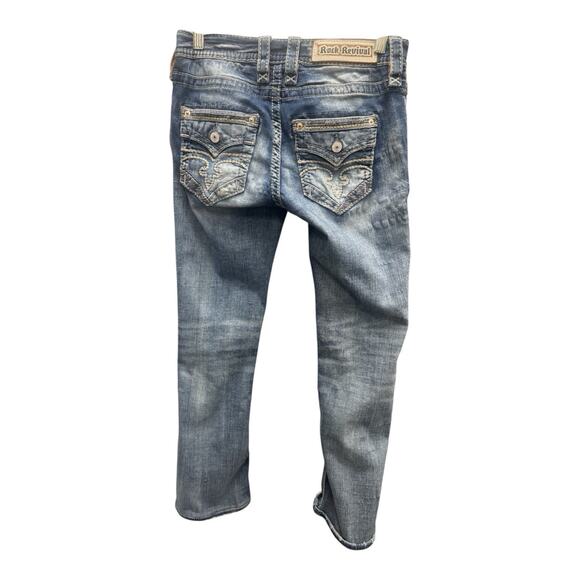 ROCK REVIVAL Women's Lang Mid-Rise Boot Jeans Size 26 Inseam 28" Distressed - Picture 12 of 12